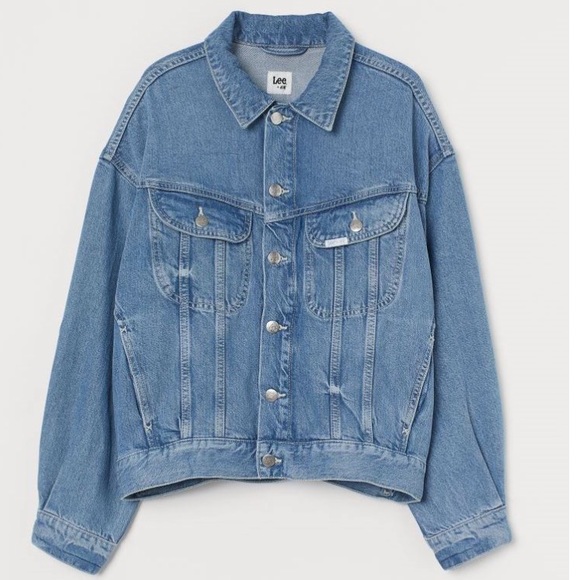Lee x H&M denim jacket classic mid wash with slit pockets size M - Picture 10 of 13